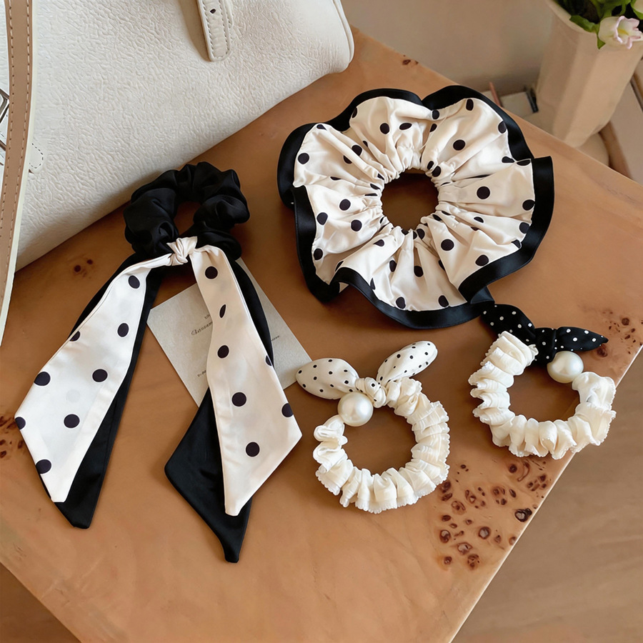 Satin Bow Tie - Elásticos de Cabelo Pretos e Brancos