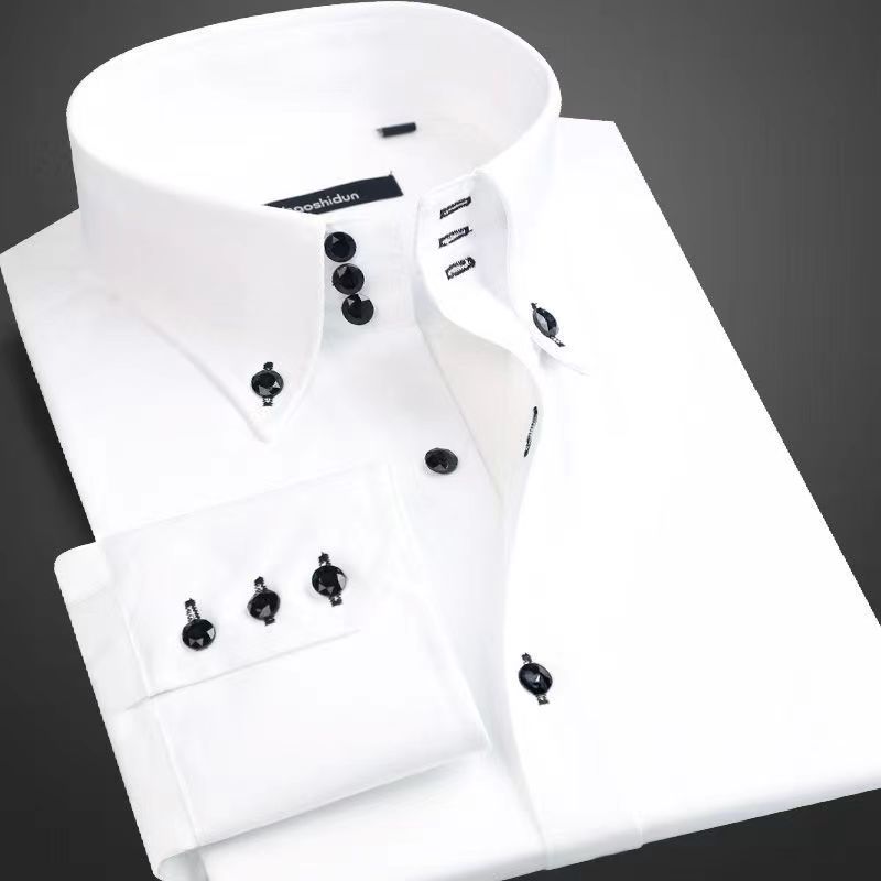 Korean Men Formal Wear - Camisa de vestido para homens com