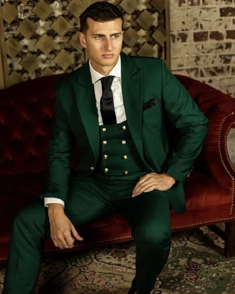 Men Formal Wear Green - Ternos Clássicos Verdes para Homens, Traje