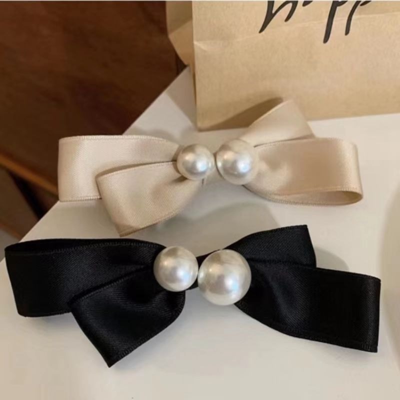 Satin Bow Tie - Arcos de cabelo grosso feminino com