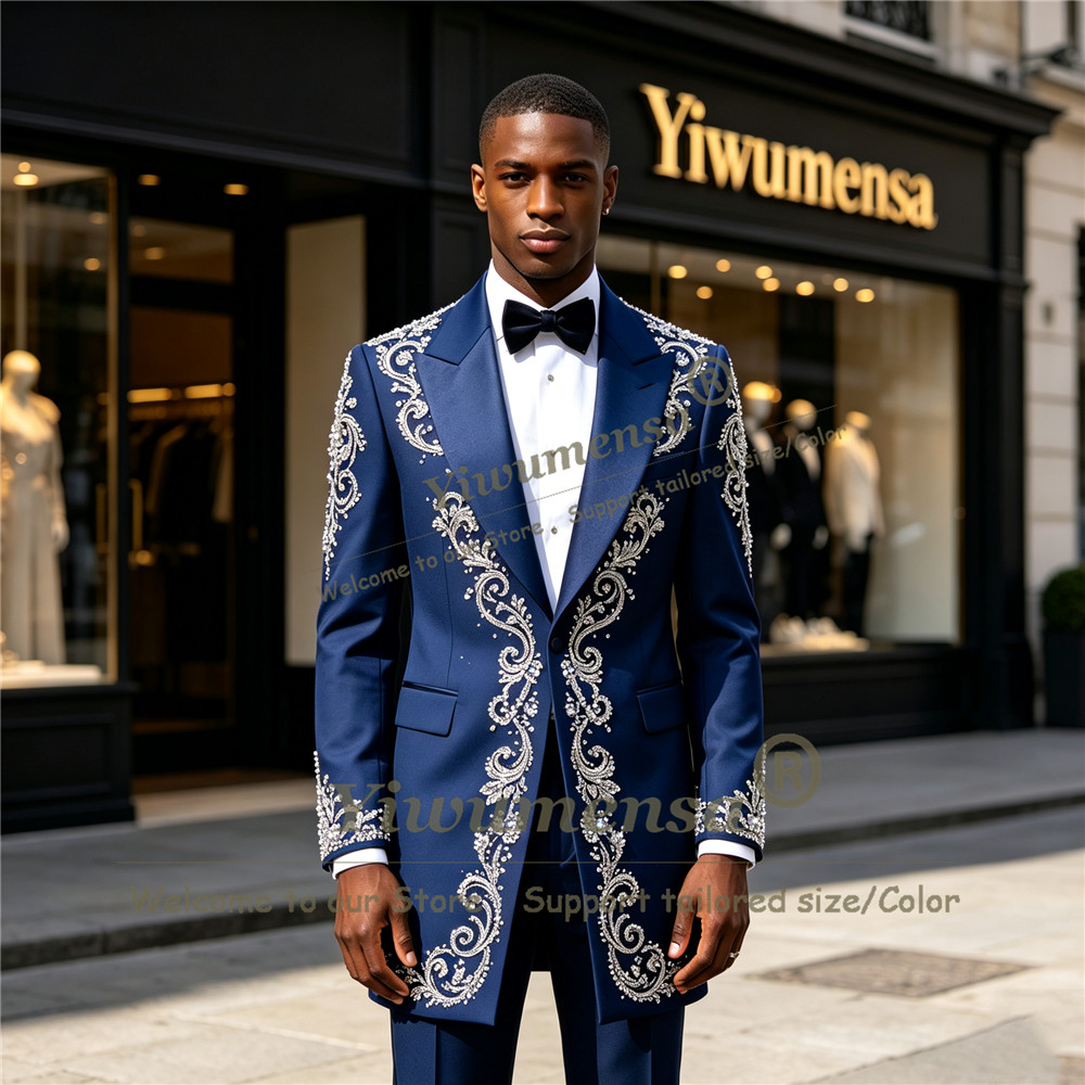 Men Formal Wear For Wedding - Terno Masculino Personalizado com Cristais e