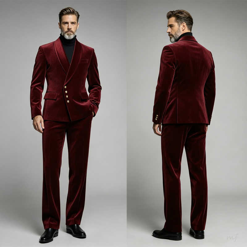 Men'S Formal Wear No Suit - Terno Masculino de Veludo Elegante de