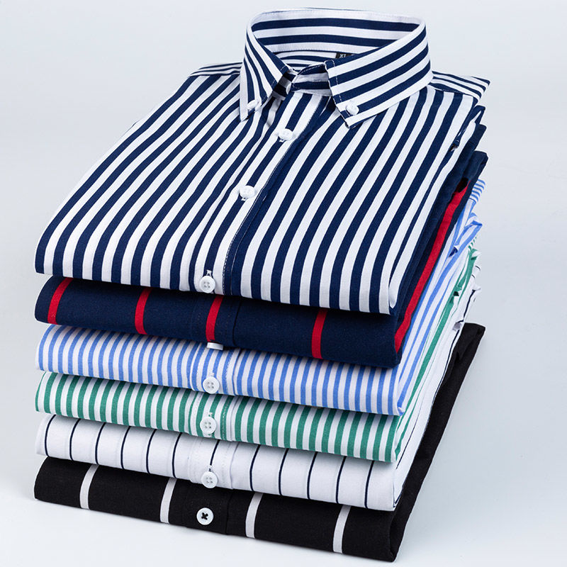 Korean Men Formal Wear - Camisa xadrez xadrez de manga comprida
