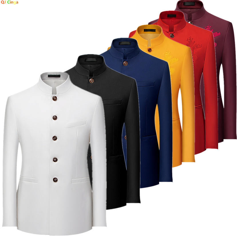 Korean Men Formal Wear - Jaqueta de Terno Masculina Estilo Chinês