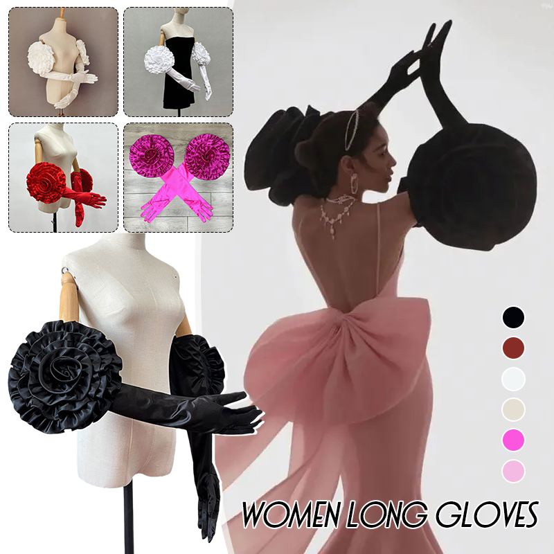 Formal Wear Gloves Men - 3d grande flor luvas longas personalidade