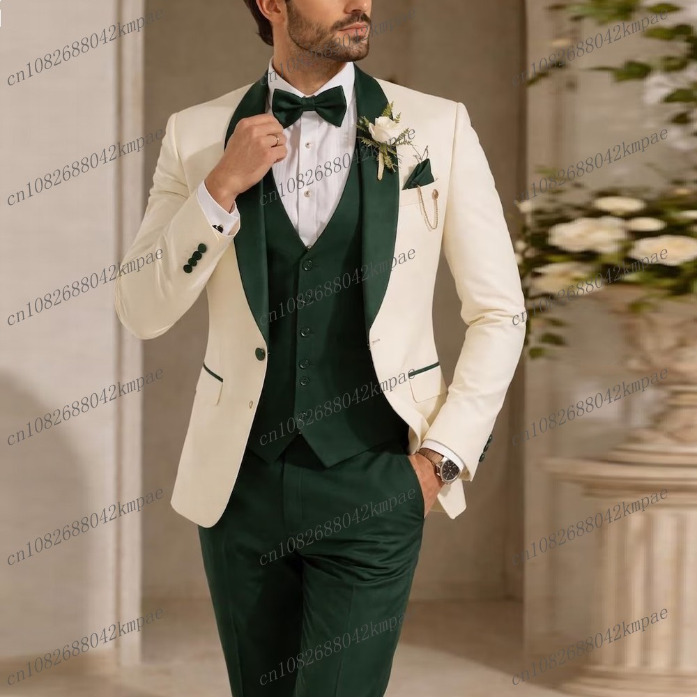Men Formal Wear Vest - Novo Terno Formal Masculino Marfim e