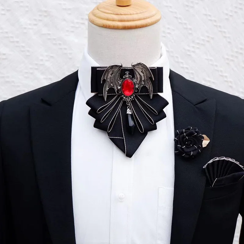 Korean Men Formal Wear - Conjunto de broche de gravata borboleta
