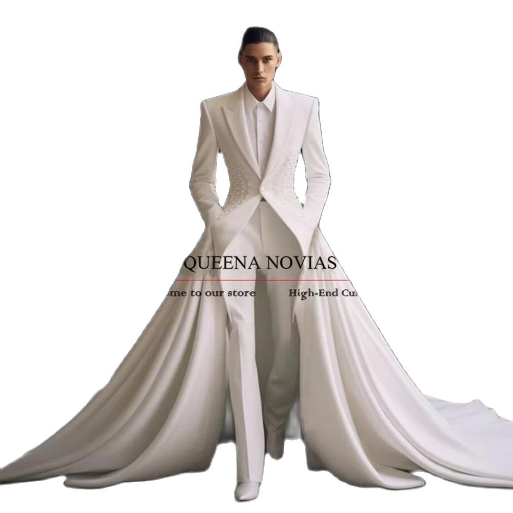 Men'S Formal Wear No Suit - Elegante pérolas ternos masculinos com capa