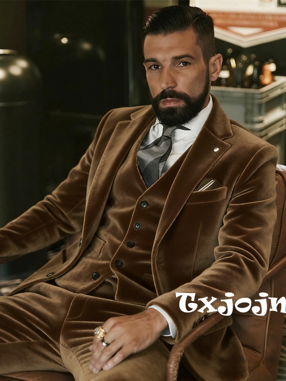 Men Formal Wear For Wedding - Ternos de Veludo Masculinos 3 Peças
