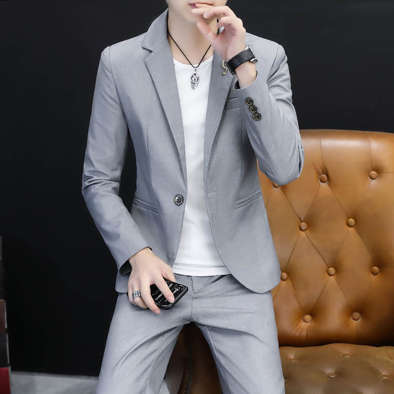 Korean Men Formal Wear - Jaqueta Masculina Estilosa e Moderna Estilo