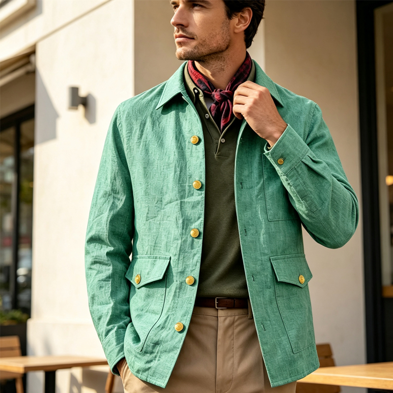 Men'S Vintage Formal Wear - Jaqueta Masculina Vintage de Linho com