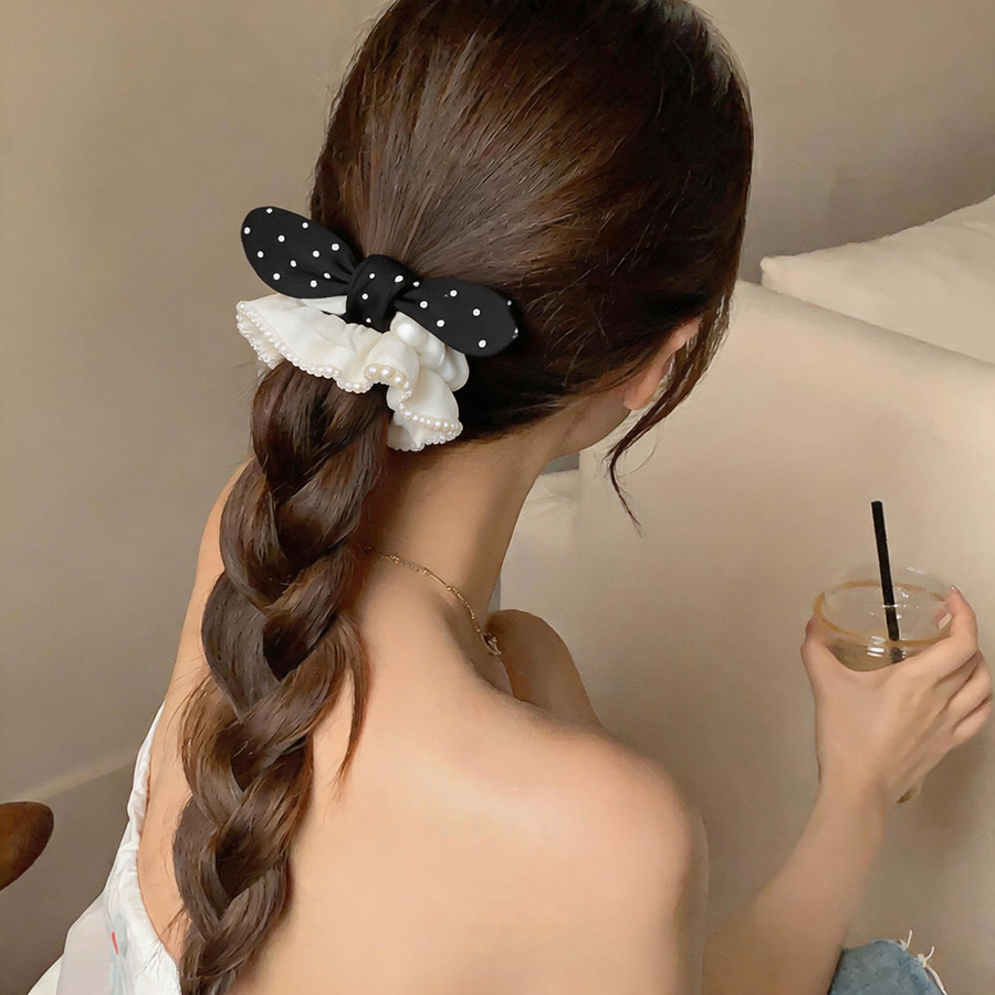 Elásticos de Cabelo Pretos e B - Satin Bow Tie avaliação e preço