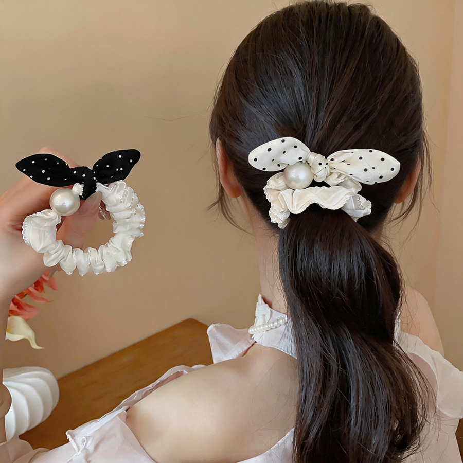 Elásticos de Cabelo Pretos e B - Satin Bow Tie avaliação e preço