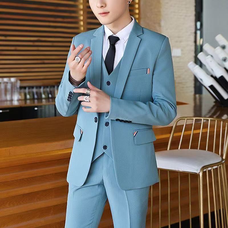Conjunto de Terno Slim Fit Mas - Korean Men Formal Wear avaliação e preço