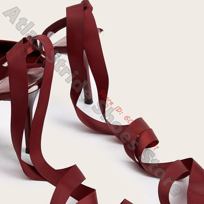 Sandálias Sexy de Salto Fino c - Satin Bow Tie avaliação e preço