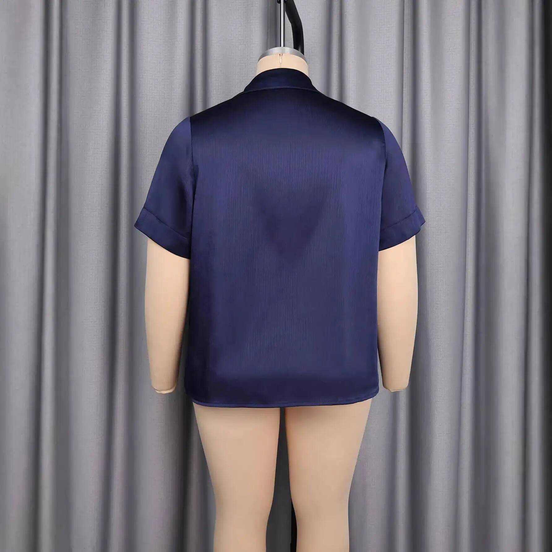 Blusa feminina plus size de ce - Satin Bow Tie avaliação e preço