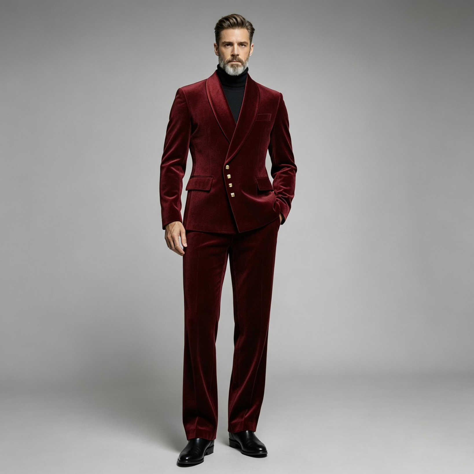 Terno Masculino de Veludo Eleg - Men'S Formal Wear No Suit avaliação e preço