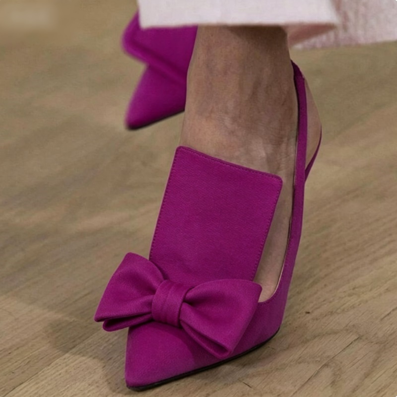Sapatos de Festa e Noite Roxos - Satin Bow Tie avaliação e preço