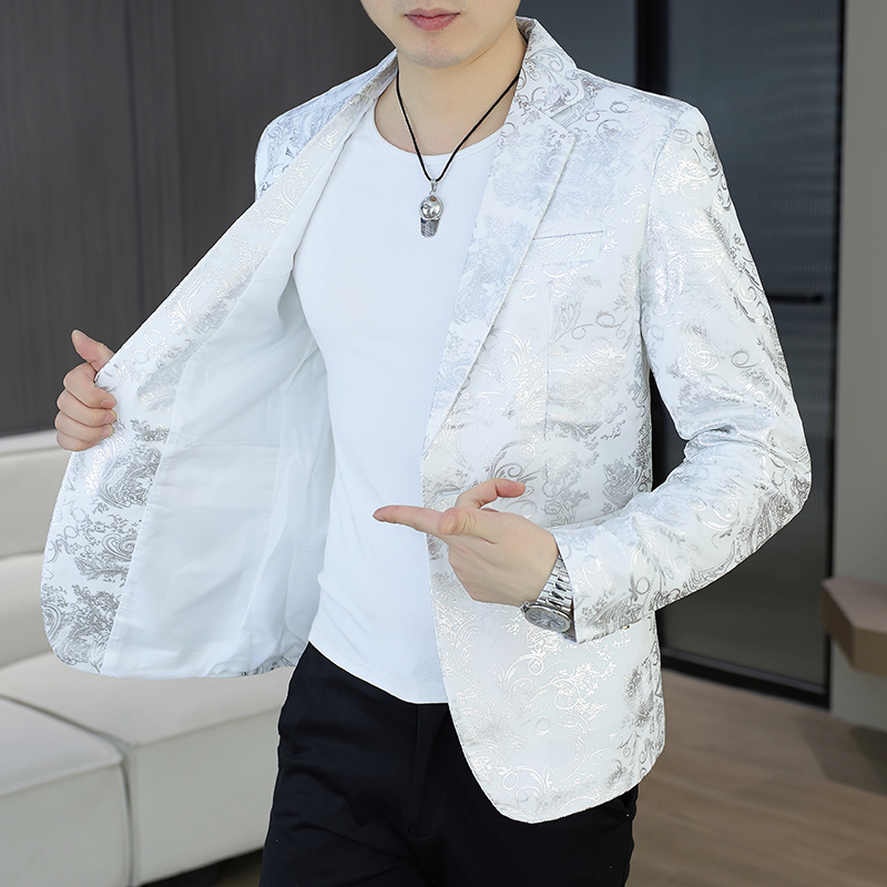 Blazer Masculino Dourado para  - Korean Men Formal Wear avaliação e preço