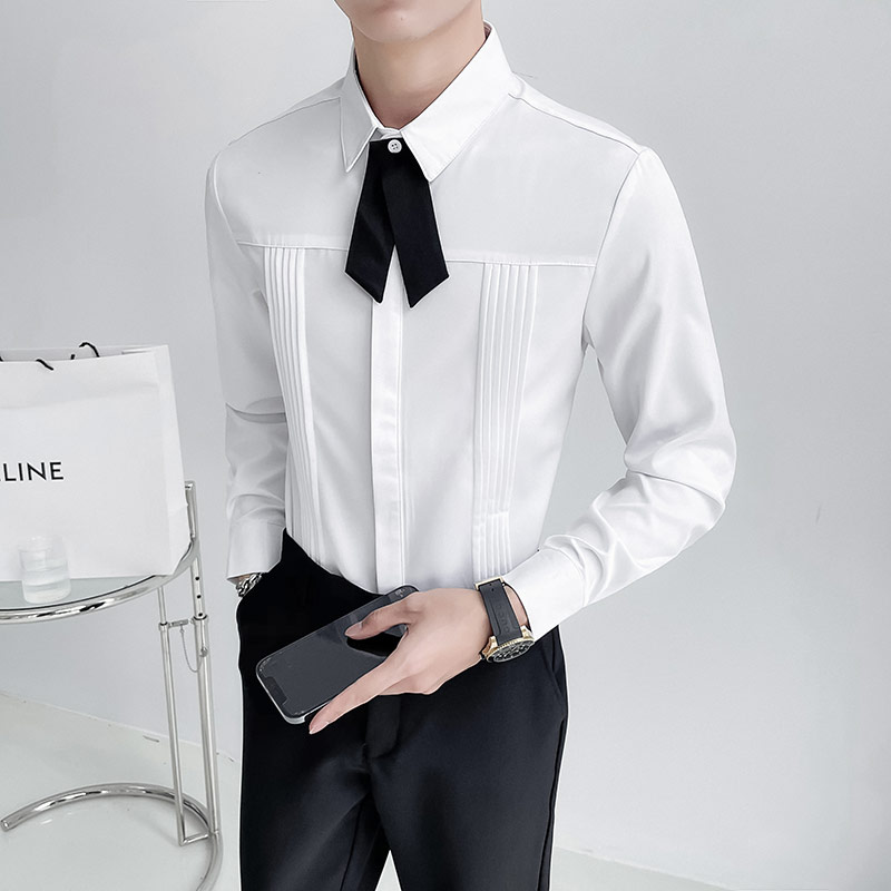 Homens de luxo camisa de festa - Korean Men Formal Wear avaliação e preço