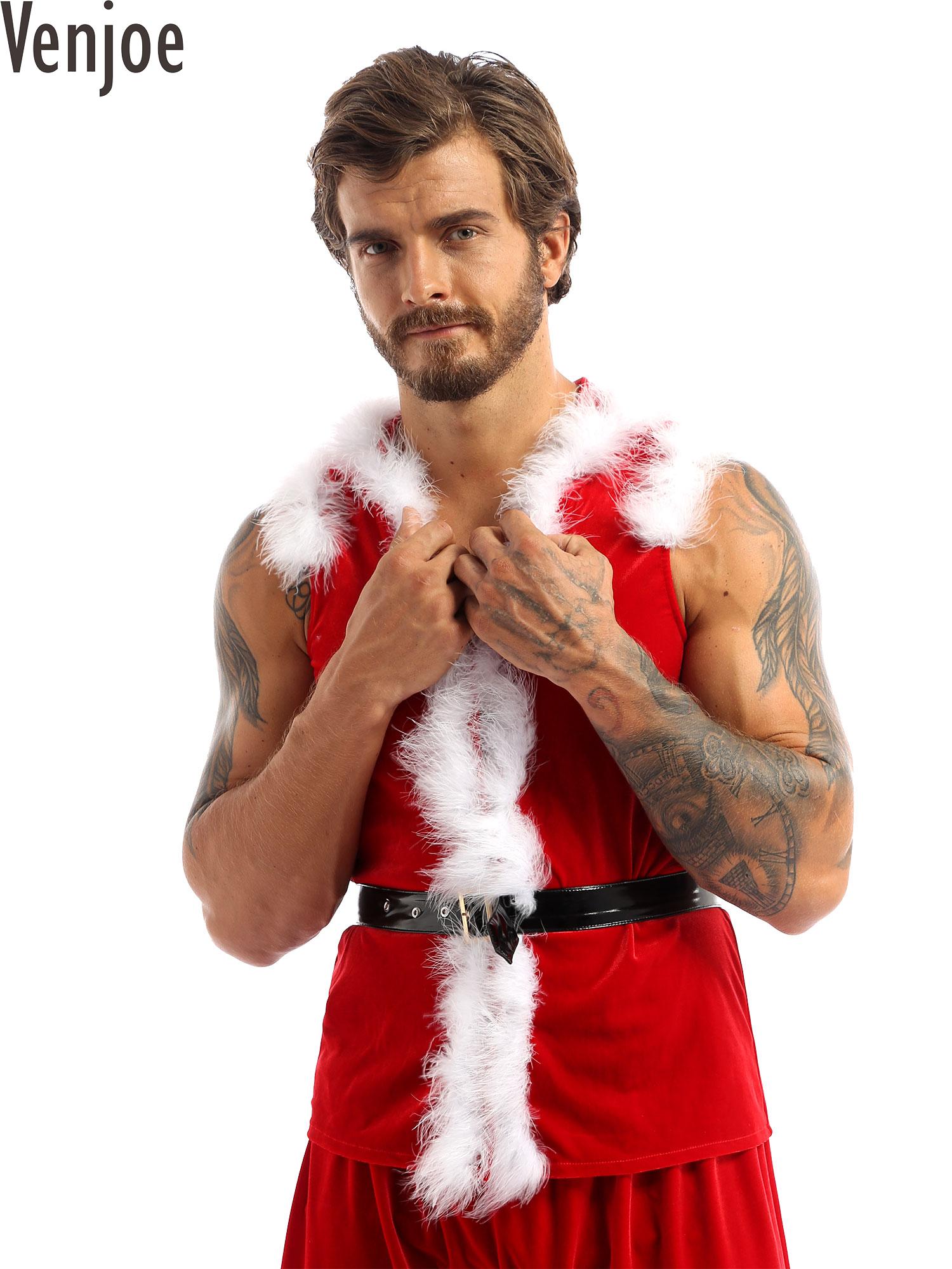 Traje de Cosplay Papai Noel pa - Men Formal Wear Vest avaliação e preço
