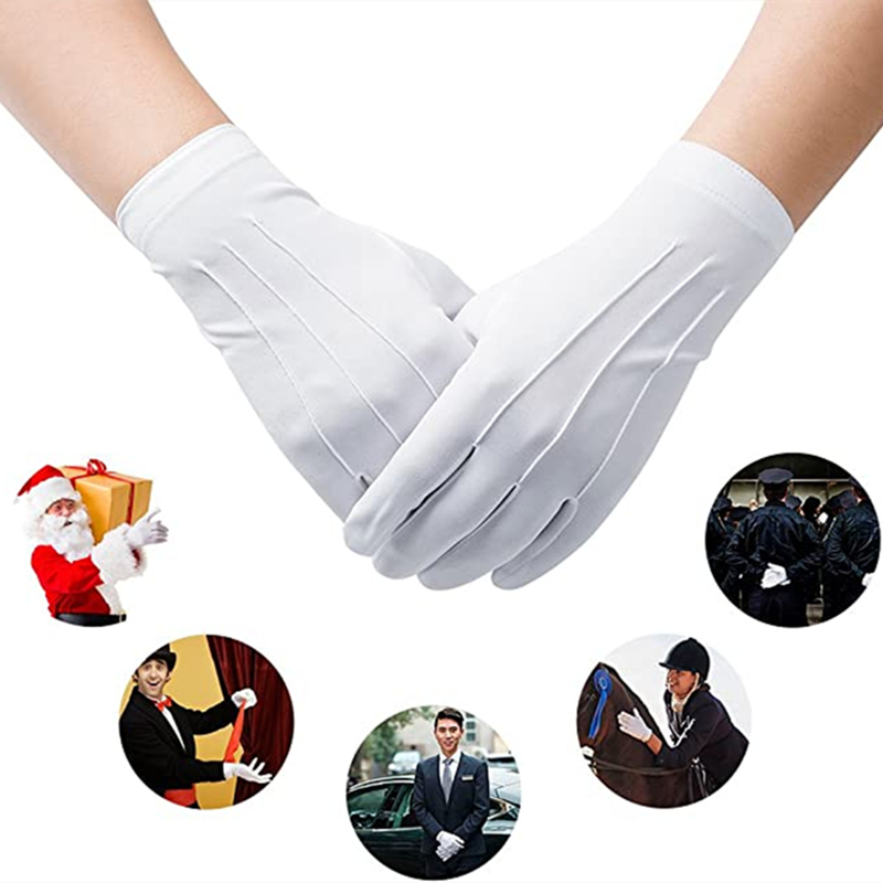 4 pçs luvas de algodão branco  - Formal Wear Gloves Men avaliação e preço