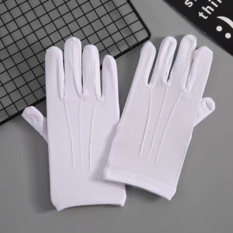 4 pçs luvas de algodão branco  - Formal Wear Gloves Men avaliação e preço
