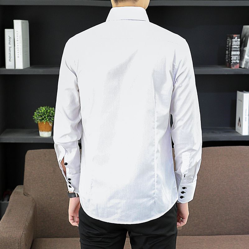 Primavera outono camisa execut - Korean Men Formal Wear avaliação e preço