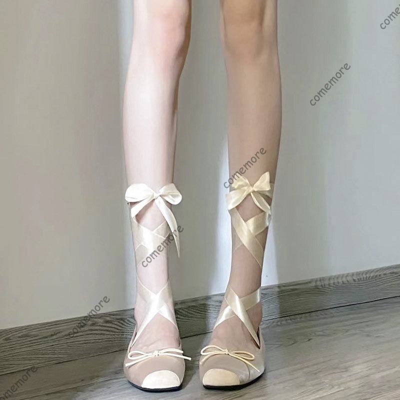Sapatilhas femininas de cetim  - Satin Bow Tie avaliação e preço