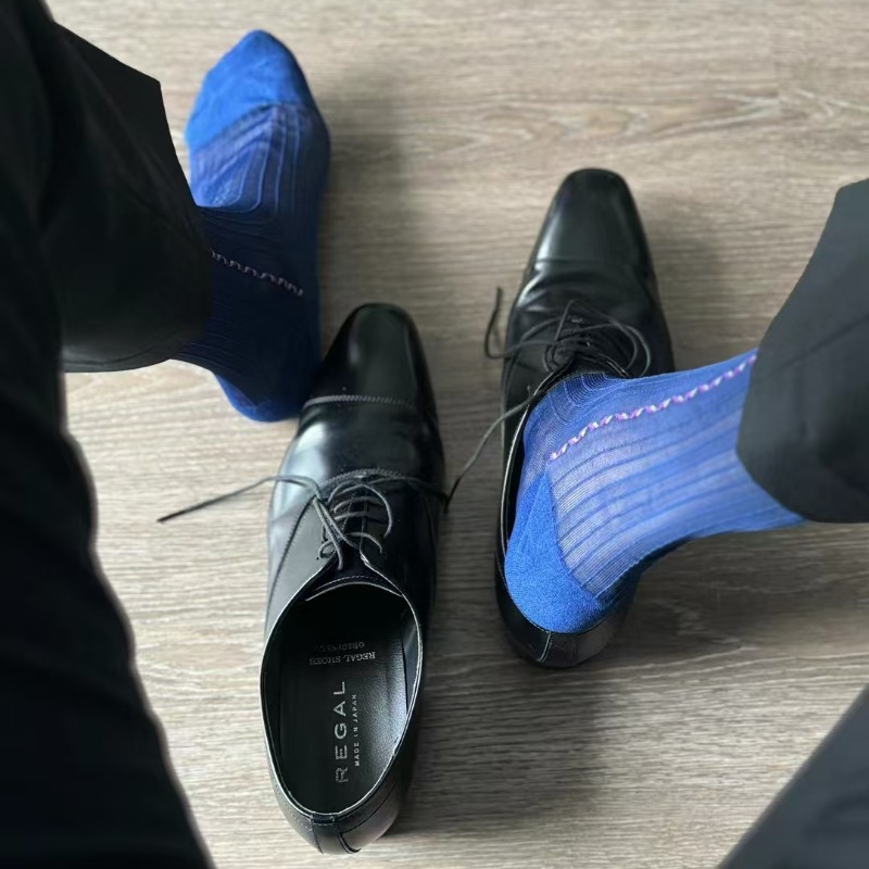 Meias Sociais Masculinas Azuis - Men'S Vintage Formal Wear avaliação e preço