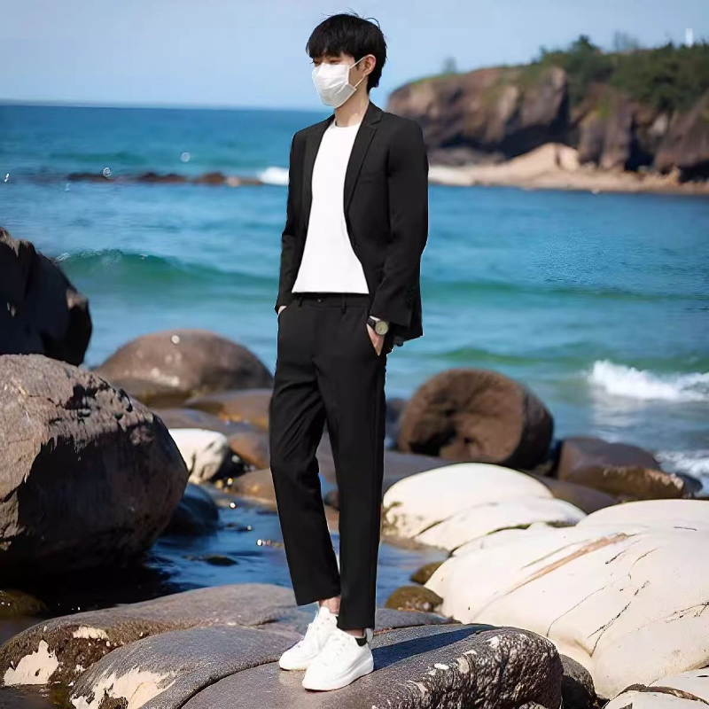 Conjunto de Terno Masculino Le - Korean Men Formal Wear avaliação e preço