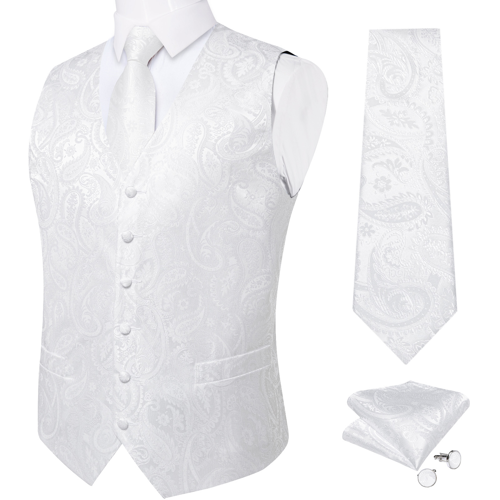 Colete de casamento branco pur - Men Formal Wear Vest avaliação e preço