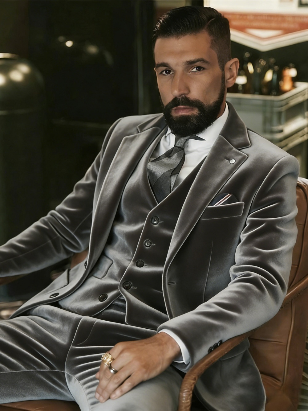 Ternos de Veludo Masculinos 3  - Men Formal Wear For Wedding avaliação e preço