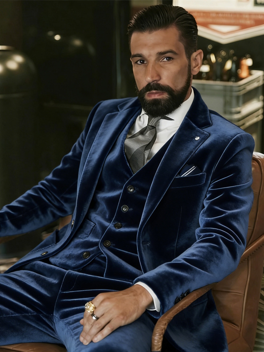 Ternos de Veludo Masculinos 3  - Men Formal Wear For Wedding avaliação e preço